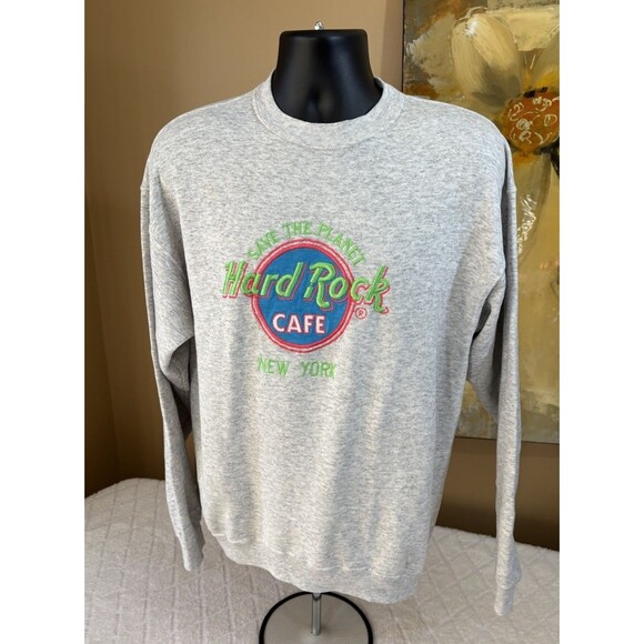 Santee Sweats Tops - Vtg Santee Sweats 80s USA Made Hard Rock Cafe New York Embroidered Sweatshirt L